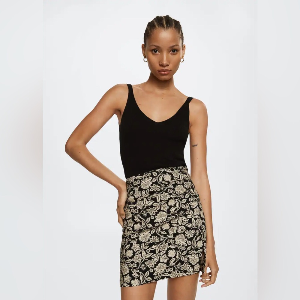 NWT MANGO Linen Miniskirt